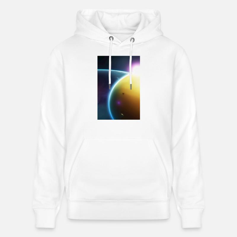 Espace, Planètes - Sweat à capuche bio CRUISER Stanley/Stella Unisexe - blanc