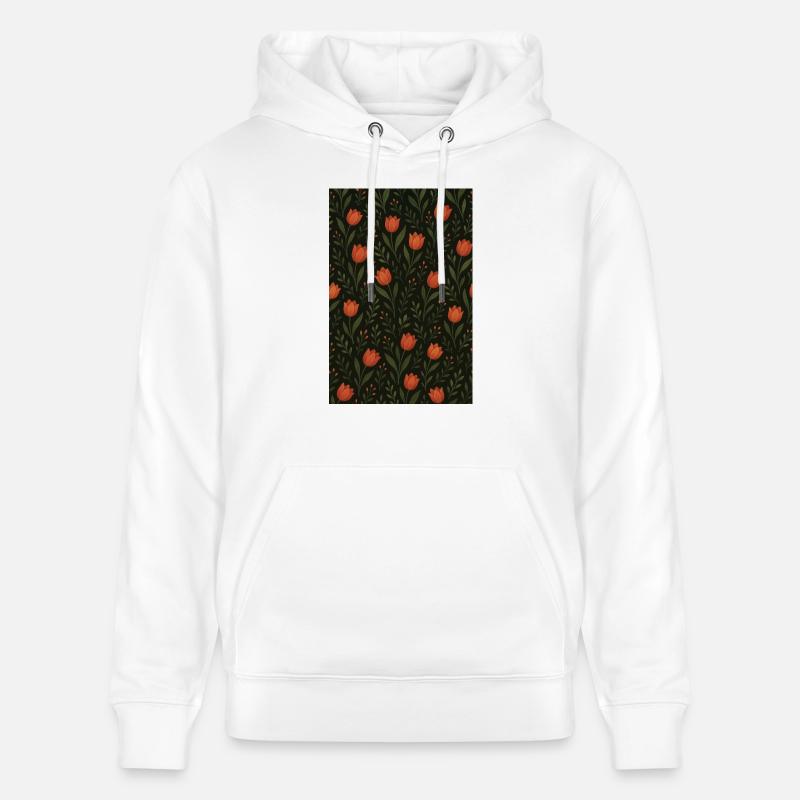 Tulip Pattern - Stanley/Stella CRUISER Unisex Organic Hoodie - white