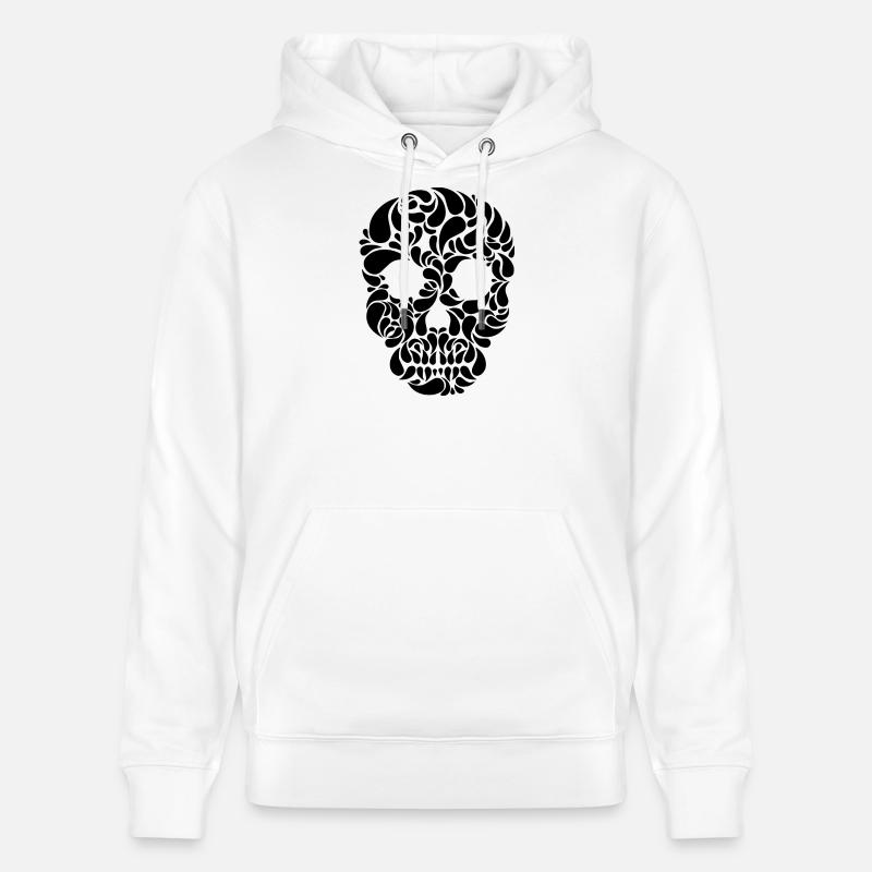 crâne noir crâne Totenkopf grue calavera - Sweat à capuche bio CRUISER Stanley/Stella Unisexe - blanc
