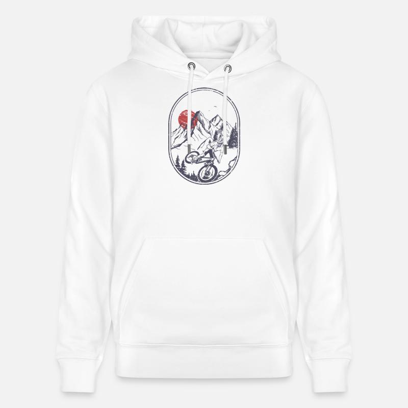 Badge de VTT Sunset Peak - Sweat à capuche bio CRUISER Stanley/Stella Unisexe - blanc