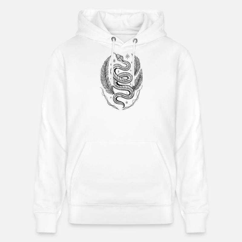 Serpent à plumes en hiver - Sweat à capuche bio CRUISER Stanley/Stella Unisexe - blanc