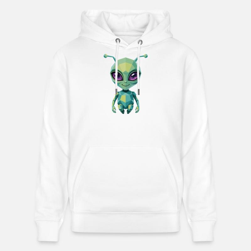 Alien - Cool Low Poly  Logo - Sweat à capuche bio CRUISER Stanley/Stella Unisexe - blanc