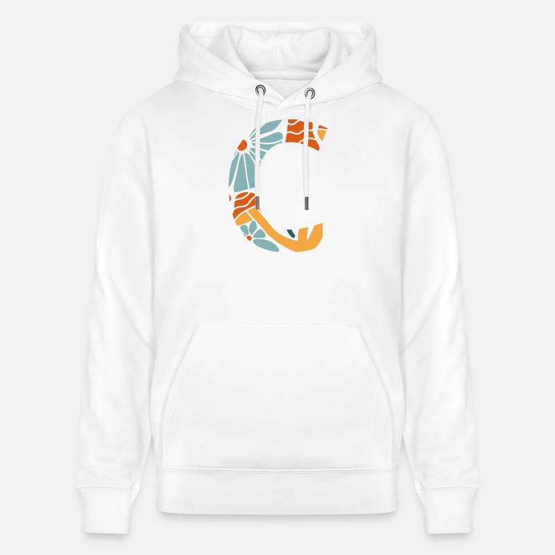 Lettre c fleurs groovy idée cadeau  - Sweat à capuche bio CRUISER Stanley/Stella Unisexe - blanc