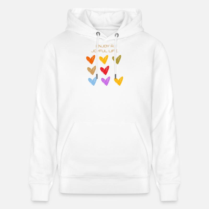 Cœurs Joyeux Monde des Couleurs - Sweat à capuche bio CRUISER Stanley/Stella Unisexe - blanc
