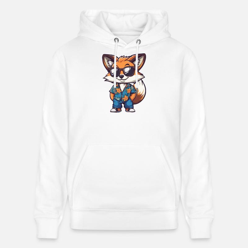 Fuchs Comic Urlaub - Stanley/Stella Unisex Bio-Hoodie CRUISER  - Weiß
