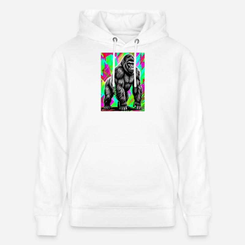 gorille - Sweat à capuche bio CRUISER Stanley/Stella Unisexe - blanc