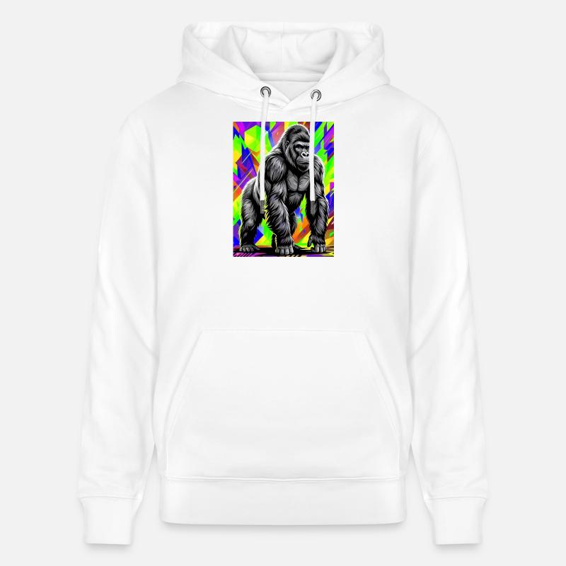 gorille - Sweat à capuche bio CRUISER Stanley/Stella Unisexe - blanc