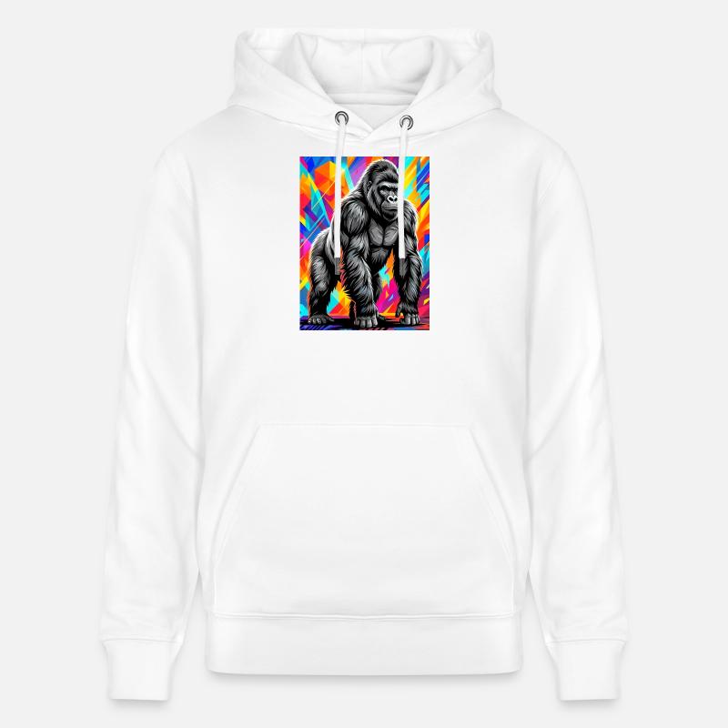 gorille - Sweat à capuche bio CRUISER Stanley/Stella Unisexe - blanc