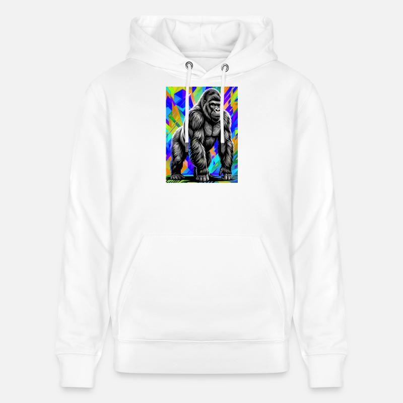 gorille - Sweat à capuche bio CRUISER Stanley/Stella Unisexe - blanc