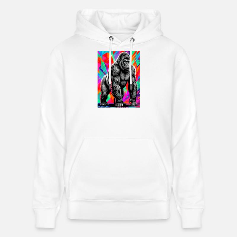gorille - Sweat à capuche bio CRUISER Stanley/Stella Unisexe - blanc