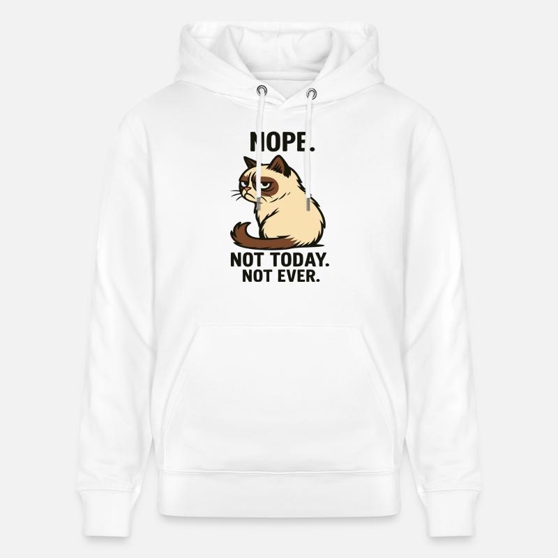 Chat « Pas aujourd’hui » - Sweat à capuche bio CRUISER Stanley/Stella Unisexe - blanc