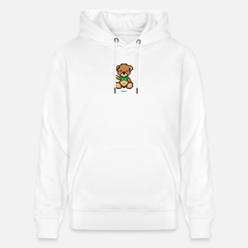 Pixel MiniBear Brazil - Sweat à capuche bio CRUISER Stanley/Stella Unisexe - blanc