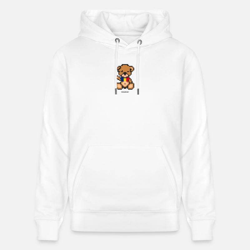 Pixel MiniBear Romania - Sweat à capuche bio CRUISER Stanley/Stella Unisexe - blanc