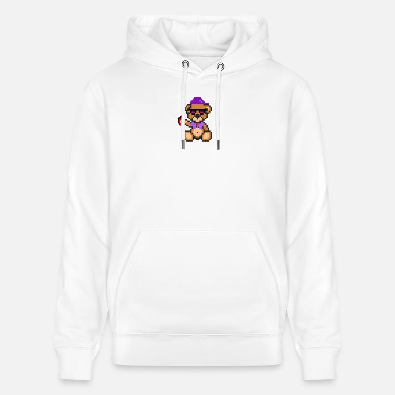 Pixel MiniBear Cool - Sweat à capuche bio CRUISER Stanley/Stella Unisexe - blanc