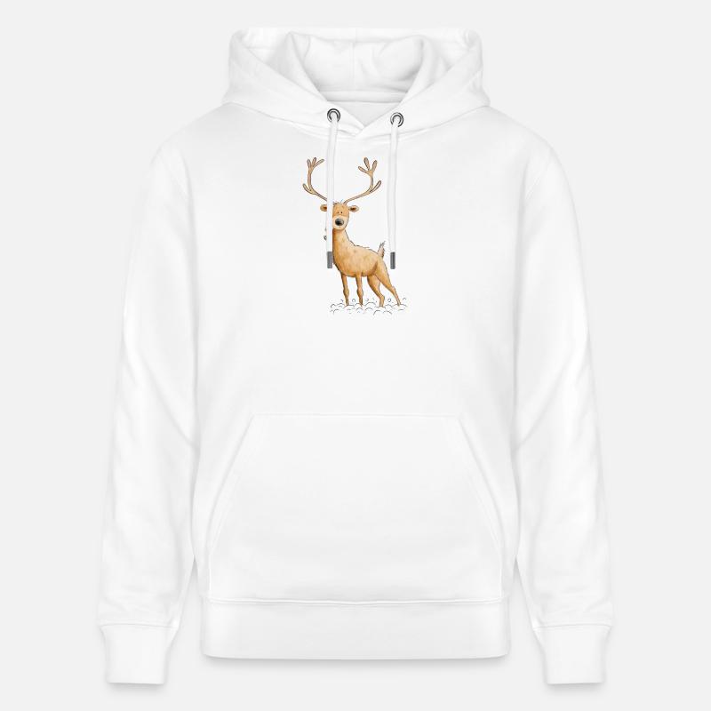 Hirsch Reh Jagd Jäger Geschenk - Stanley/Stella Unisex Bio-Hoodie CRUISER  - Weiß
