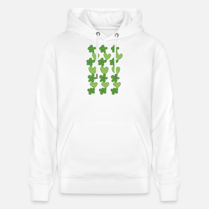 cœurs fleurs vert - Sweat à capuche bio CRUISER Stanley/Stella Unisexe - blanc