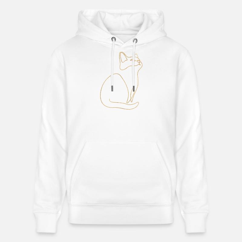 Chaton Chat Chat - Sweat à capuche bio CRUISER Stanley/Stella Unisexe - blanc