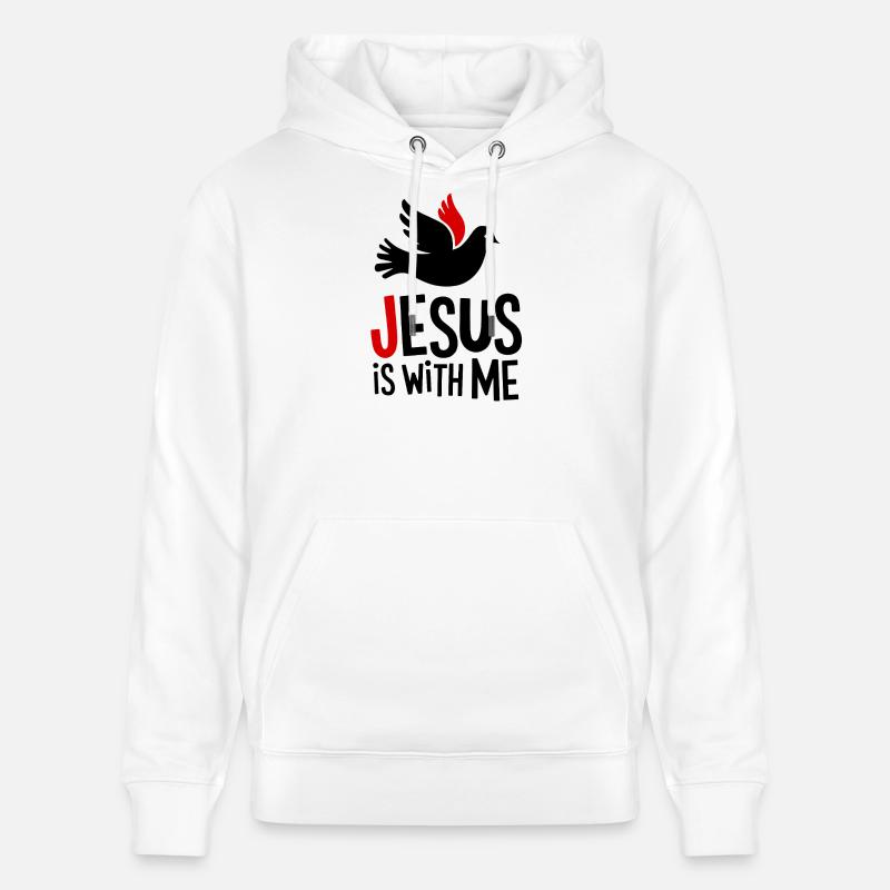 Jesus is with me - Stanley/Stella Unisex Bio-Hoodie CRUISER - Weiß