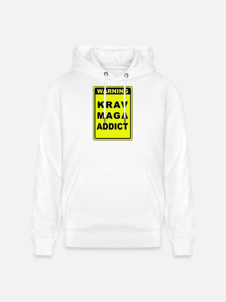 Warning Krav Maga Addict - Stanley/Stella CRUISER Unisex Organic Hoodie - white