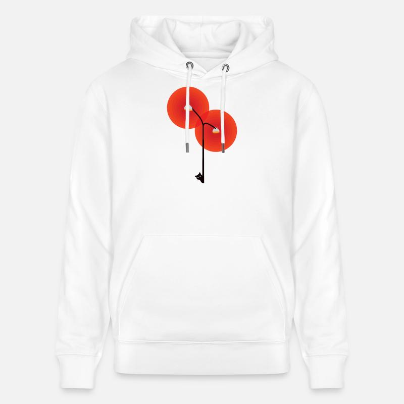 Lampadaire avec chat - Sweat à capuche bio CRUISER Stanley/Stella Unisexe - blanc