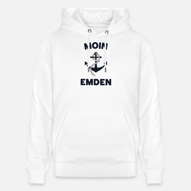 Moin Emden – Conception d’ancres maritimes - Sweat à capuche bio CRUISER Stanley/Stella Unisexe - blanc