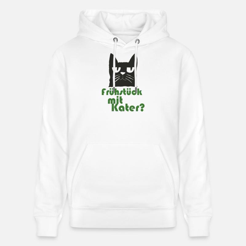 fruehstueck_mit_kater - Sweat à capuche bio CRUISER Stanley/Stella Unisexe - blanc