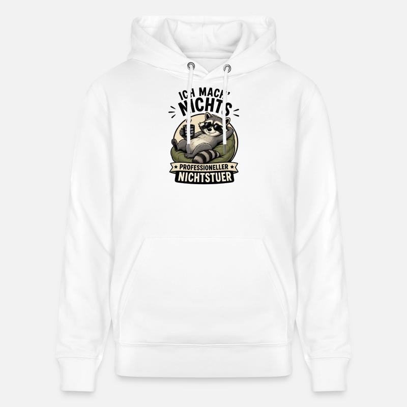 Relaxter Waschbär ProfiNichtstuer - Stanley/Stella Unisex Bio-Hoodie CRUISER - Weiß