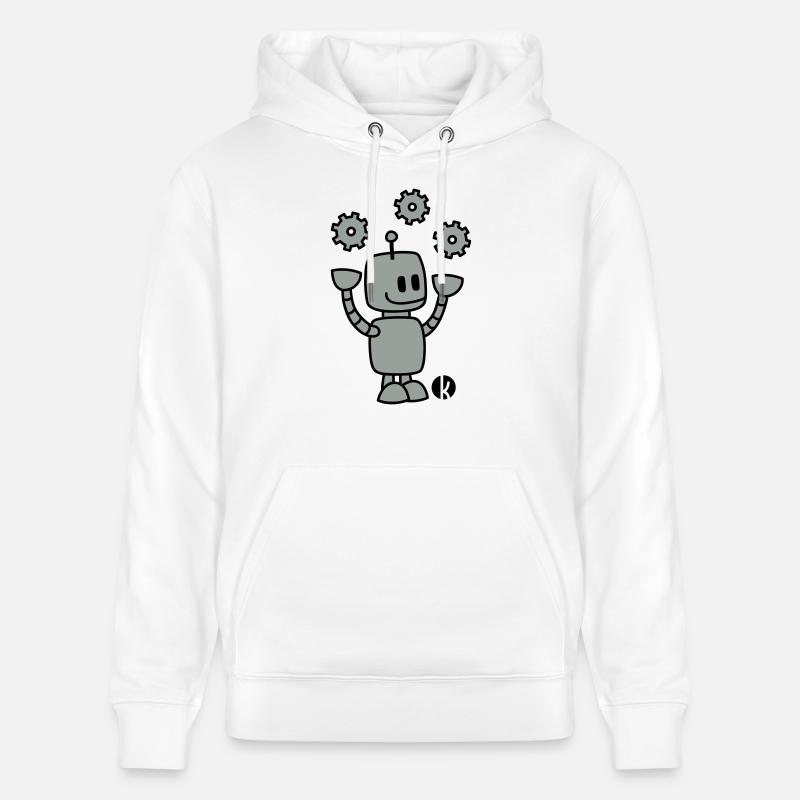 Happy Robot (2c) - Sweat à capuche bio CRUISER Stanley/Stella Unisexe - blanc