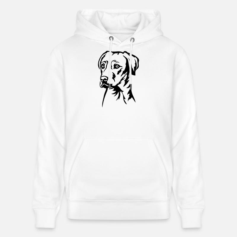 Rhodesian Ridgeback Head - Sweat à capuche bio CRUISER Stanley/Stella Unisexe - blanc