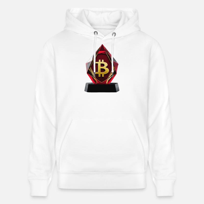Conception de logo Bitcoin Crystal - Sweat à capuche bio CRUISER Stanley/Stella Unisexe - blanc