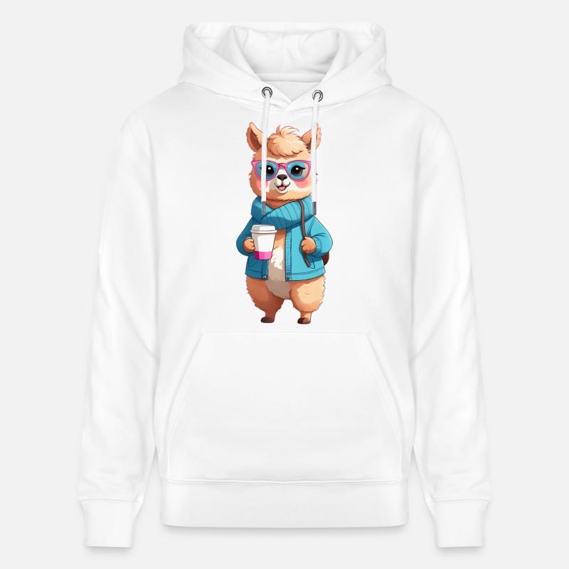 Café Alpaga à Capuche avec Lunettes - Sweat à capuche bio CRUISER Stanley/Stella Unisexe - blanc