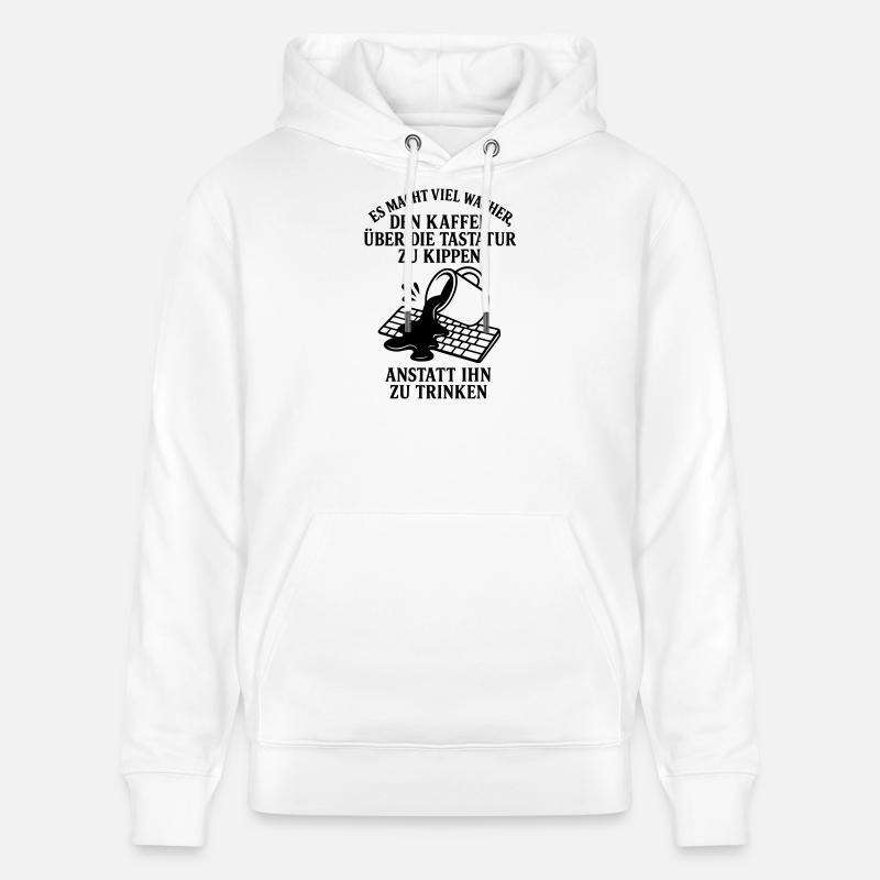 Clavier à café stimulant - Sweat à capuche bio CRUISER Stanley/Stella Unisexe - blanc