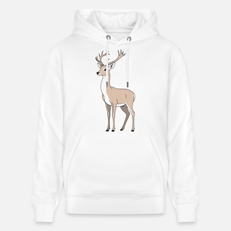 Hirsch mit elegantem Geweih - Stanley/Stella Unisex Bio-Hoodie CRUISER  - Weiß
