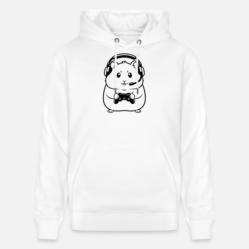 Gamer Hamster Controller Outline - Stanley/Stella Unisex Bio-Hoodie CRUISER  - Weiß