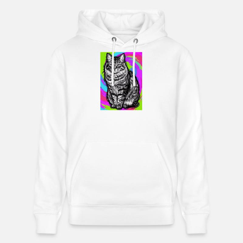 chat - Sweat à capuche bio CRUISER Stanley/Stella Unisexe - blanc