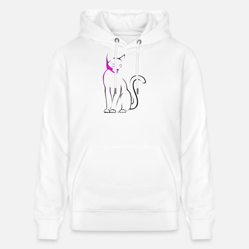 Pink Cat - Sweat à capuche bio CRUISER Stanley/Stella Unisexe - blanc