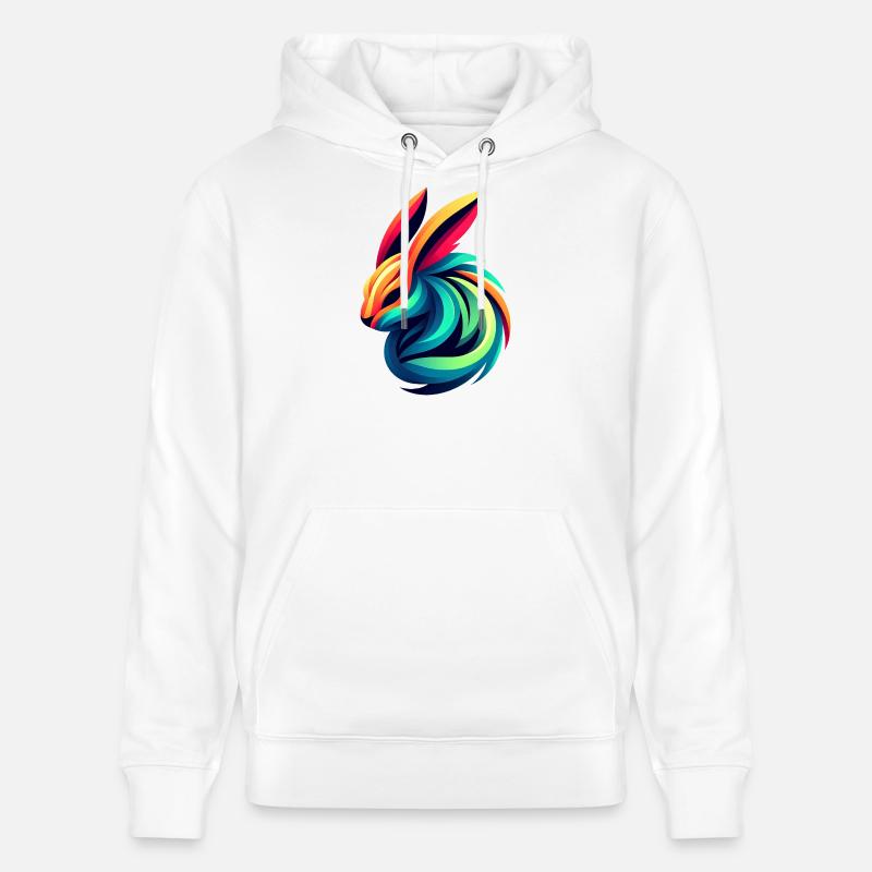Lapin Couleur Éclatante - Sweat à capuche bio CRUISER Stanley/Stella Unisexe - blanc