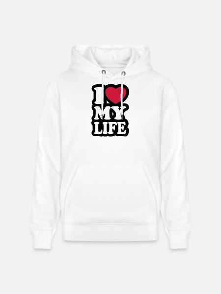 I love my life - Stanley/Stella CRUISER Unisex Organic Hoodie - white