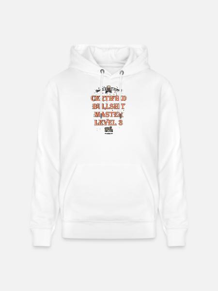 Certified Bullshit Master Level 3 - Stanley/Stella CRUISER Unisex Organic Hoodie - white