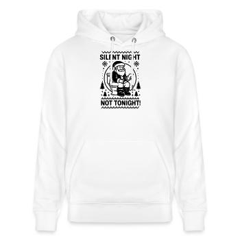 Silent night not tonight - Stanley/Stella CRUISER Unisex Organic Hoodie - white - Front - Alina (178cm) & Michal (187cm)