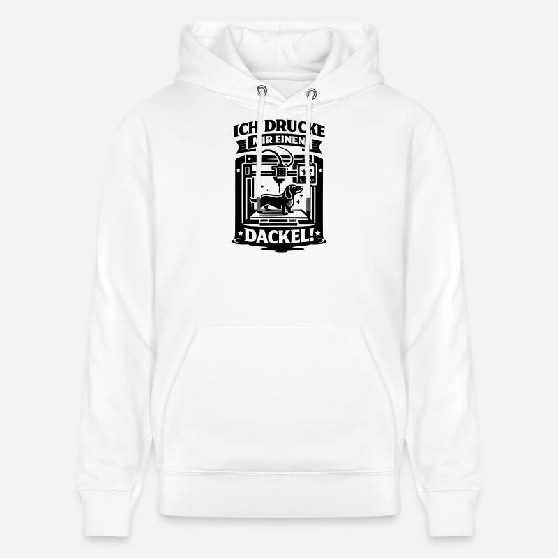 Teckel Teckel Imprimeur 3D Artisan - Sweat à capuche bio CRUISER Stanley/Stella Unisexe - blanc