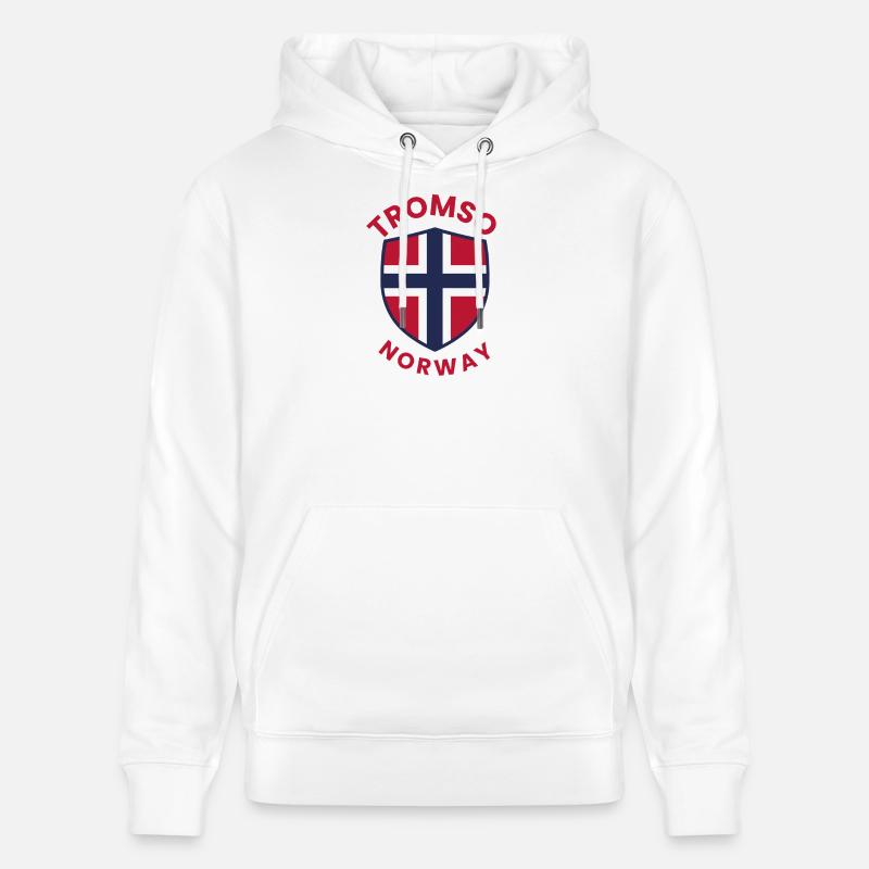 Bouclier de Tromsø : drapeau norvégien - Sweat à capuche bio CRUISER Stanley/Stella Unisexe - blanc