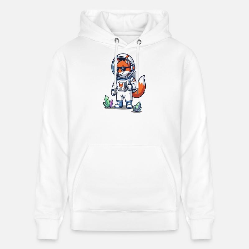 Cosmo Fox Astronaut Space Explorer - Stanley/Stella Unisex Bio-Hoodie CRUISER  - Weiß