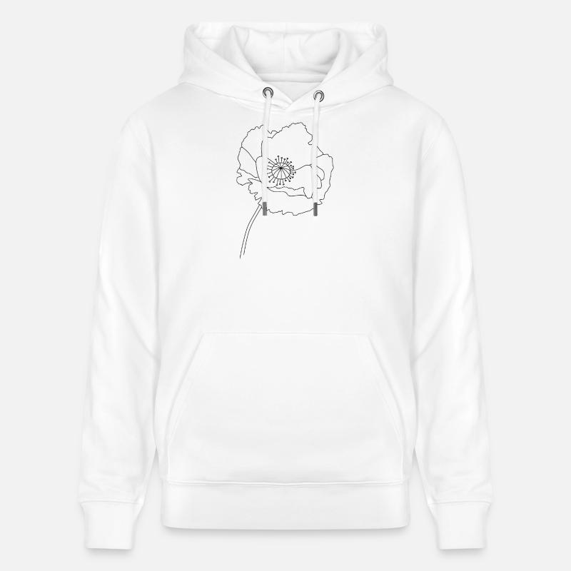 Silhouette de fleur de pavot - Sweat à capuche bio CRUISER Stanley/Stella Unisexe - blanc