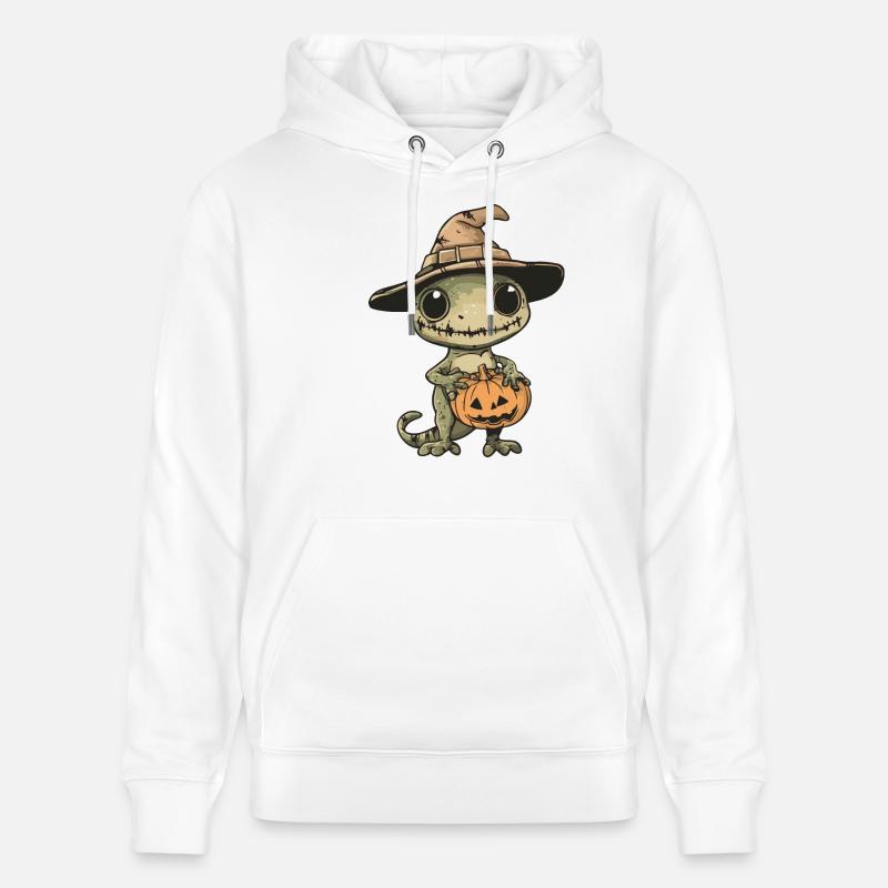 Lézard Halloween Bande dessinée drôle - Sweat à capuche bio CRUISER Stanley/Stella Unisexe - blanc