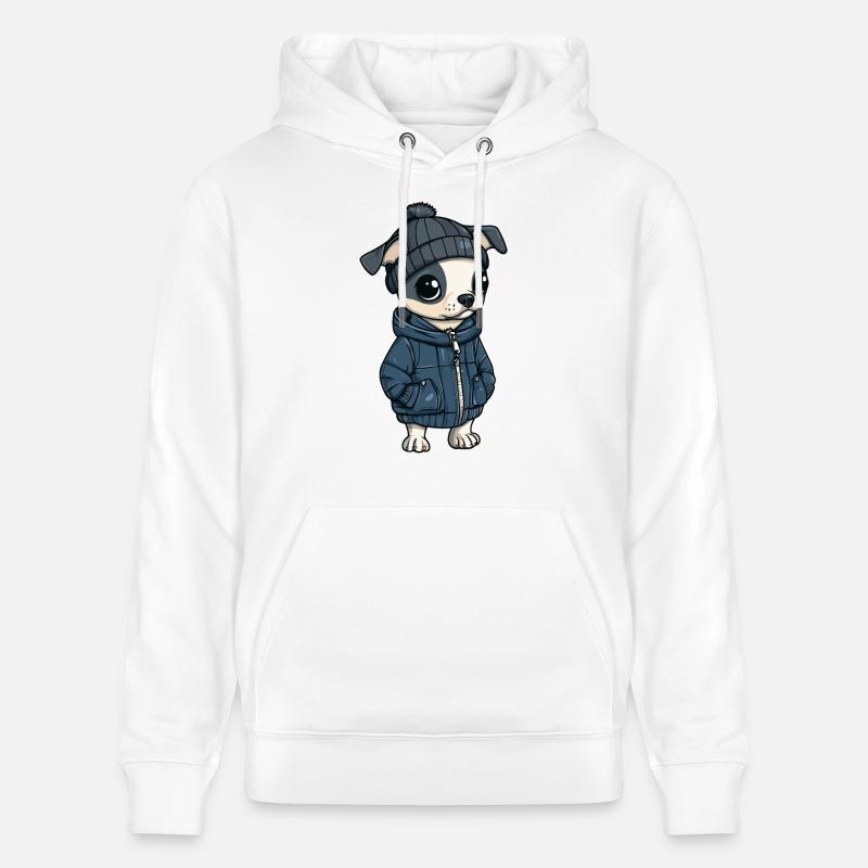 Whippet chien dessin animé - Sweat à capuche bio CRUISER Stanley/Stella Unisexe - blanc