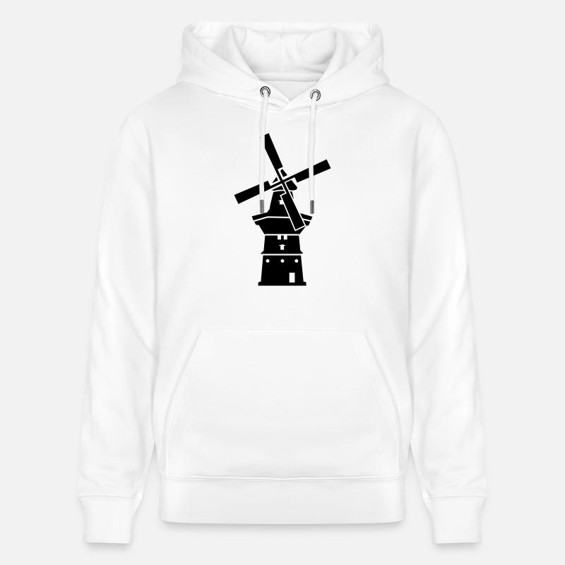 Moulin à vent - Sweat à capuche bio CRUISER Stanley/Stella Unisexe - blanc