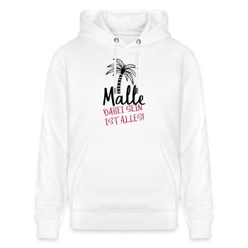 malle dabei sein - Stanley/Stella Unisex Bio-Hoodie CRUISER  - Weiß - Vorne - Alina (178cm) & Michal (187cm)