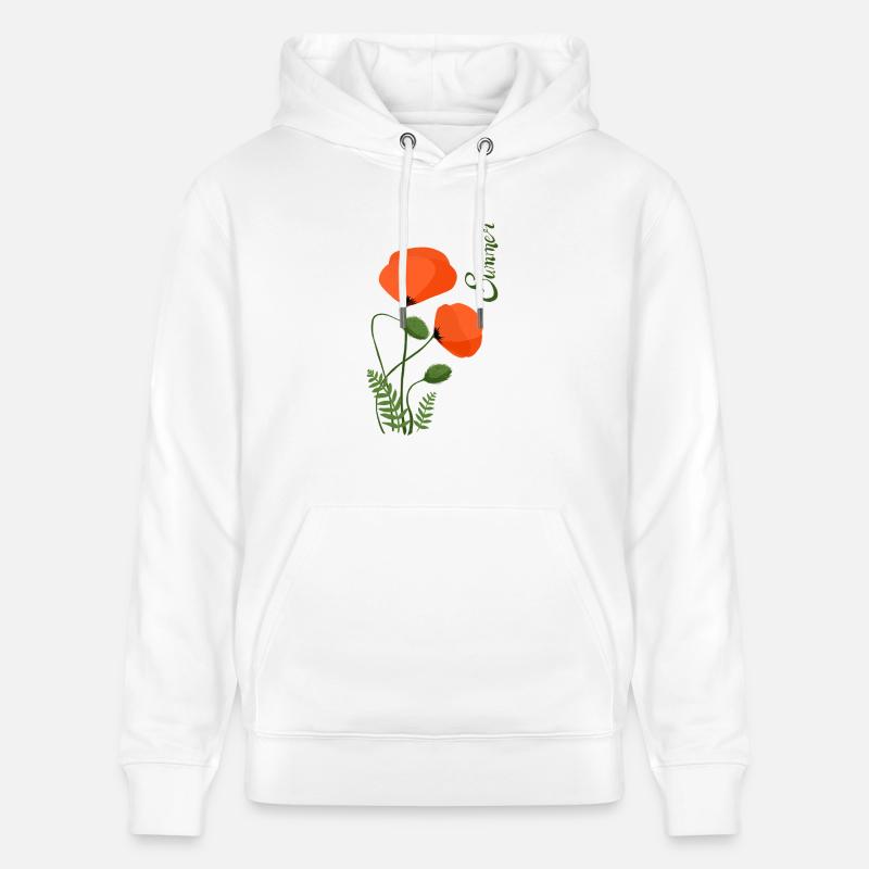 Fleur d’été - Sweat à capuche bio CRUISER Stanley/Stella Unisexe - blanc