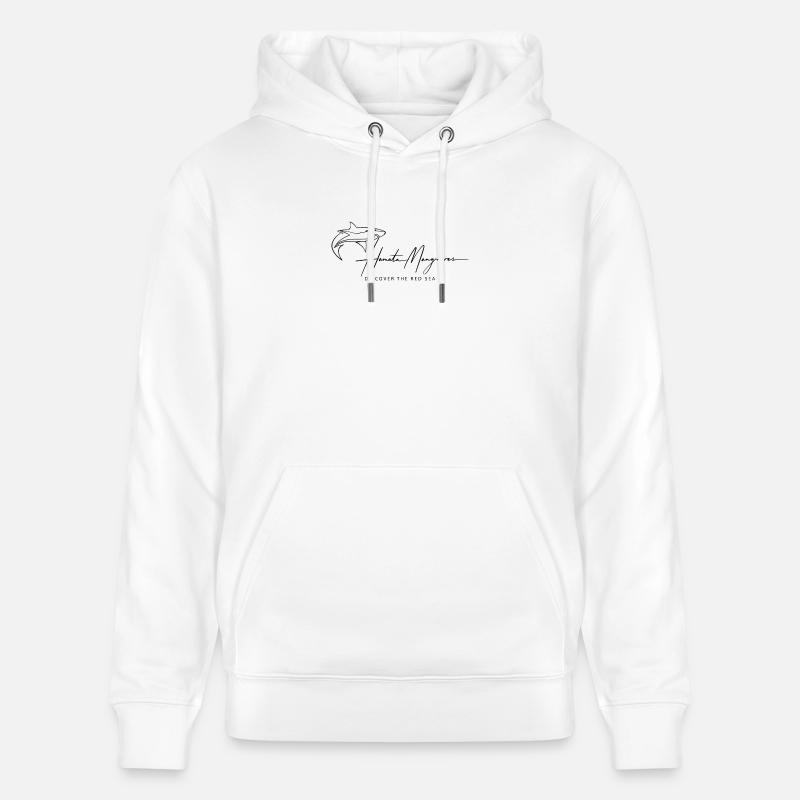 Logo lettrage noir - Sweat à capuche bio CRUISER Stanley/Stella Unisexe - blanc